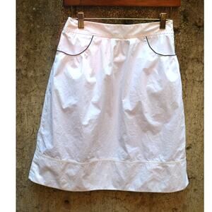 Theory White A-Line Skirt with Black Trim Size 2